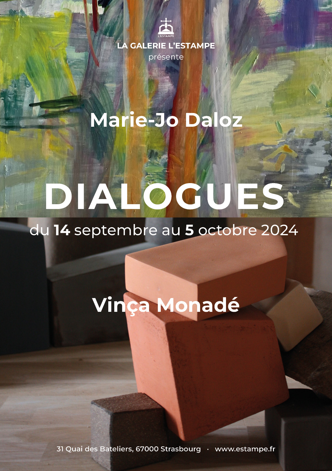 Marie-Jo Daloz et Vinça Monadé exposition 2024 à la galerie L'Estampe